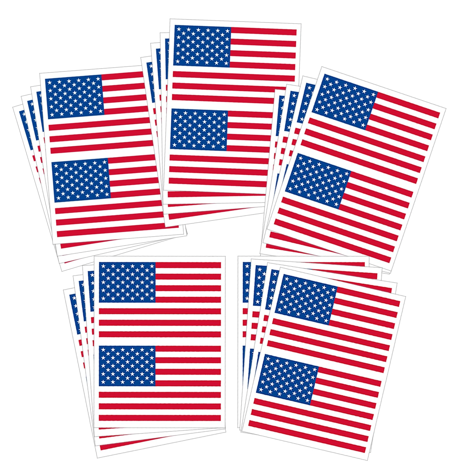 **20-Pack American Flag Temporary Tattoos - Patriotic USA Flag Fake Tattoo Stickers for Men, Women & Kids - Perfect for 4th of July, Independence Day, Memorial Day & Patriotic Events - Great for Face, Arms & Body Decoration**
