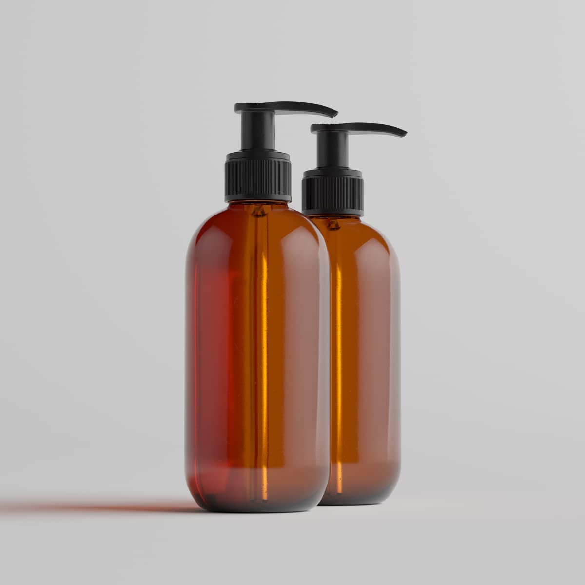 Forest Clay Empty Plastic Pump Bottles 300ml (Pack of 2) - Clear Refillable Shampoo & Lotion Dispenser for Liquid Soap, Massage Oil | Durable Portable Cylinder Containers | Perfect for Travel, Gym & Home Organization