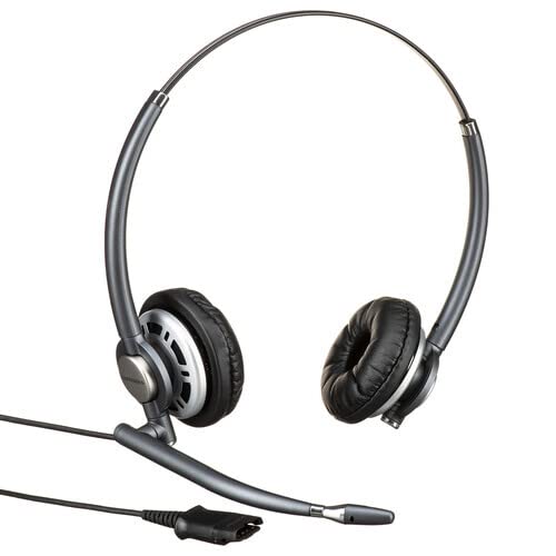 Plantronics HW720 Stereo Headset - Wired Over-Ear with Noise Cancelling Mic for Office & Gaming (Renewed)