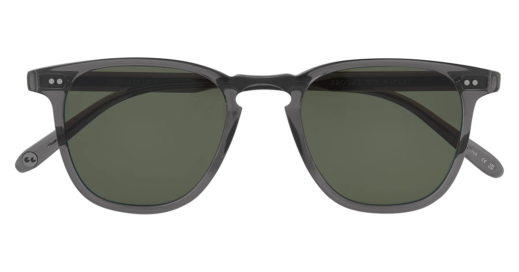 Garrett Leight Brooks 2002 Grey Crystal Sunglasses - Classic Aviator Style for Men & Women - Perfect for Outdoor Activities, Travel, and Fashion