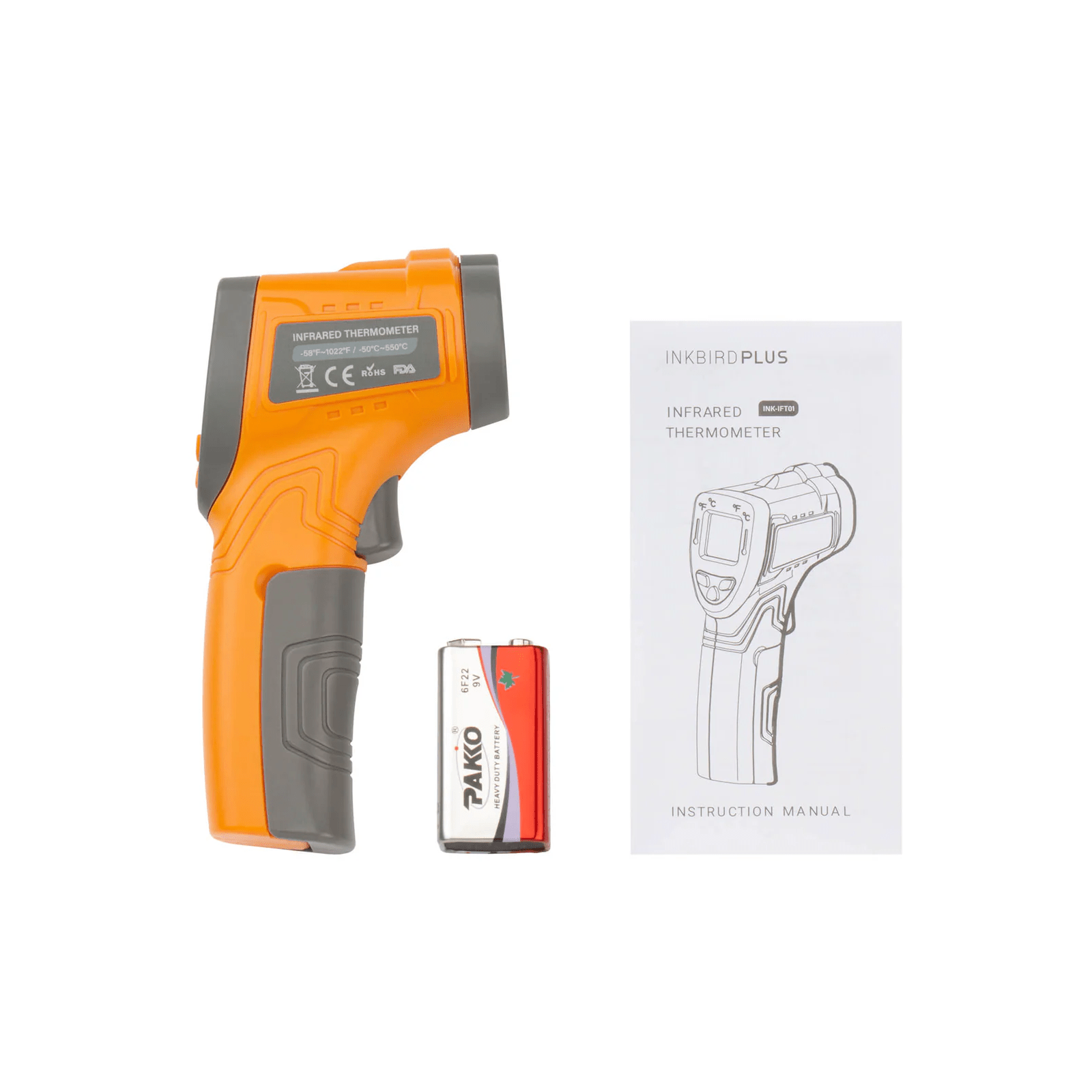 INK IFT01 Infrared Thermometer - Non-Contact Digital Thermometer for Adults, Kids & Babies - Accurate Fever Detection for Home, Office & Travel Use