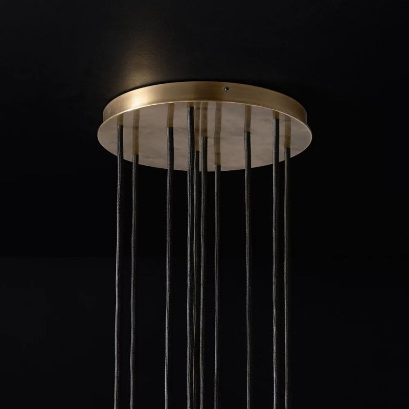 Crystal Ball Cluster Round Chandelier - 14 Inch Modern Ceiling Light Fixture for Dining Room, Bedroom, Living Room & Foyer Decor