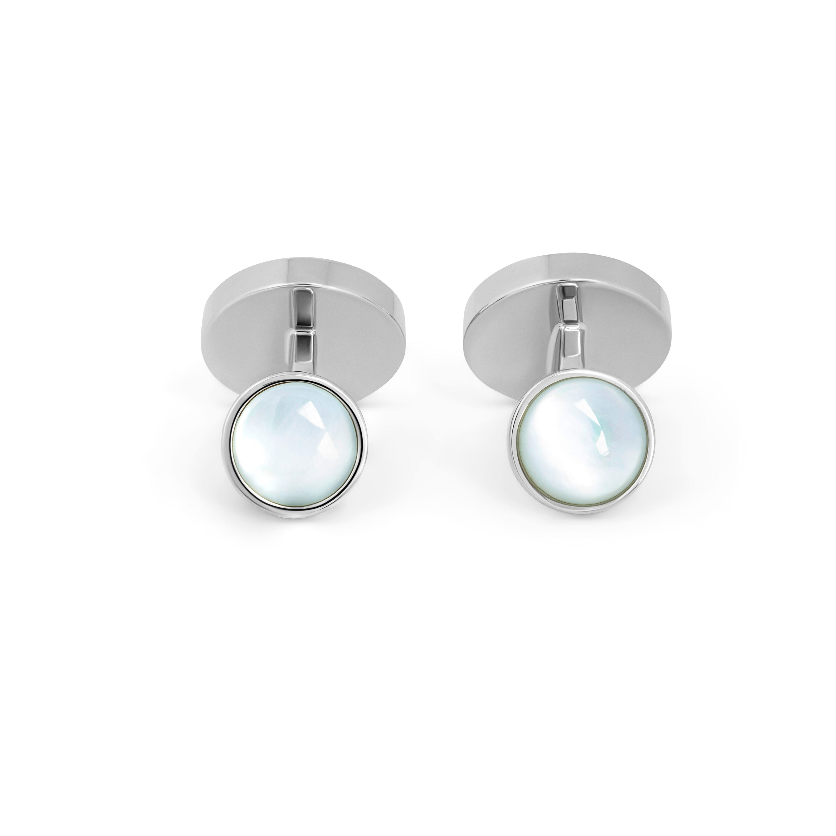 Stylish Reversible Cufflinks - Large Sodalite & Small Mother of Pearl for Men | Perfect for Weddings, Business Meetings & Formal Events