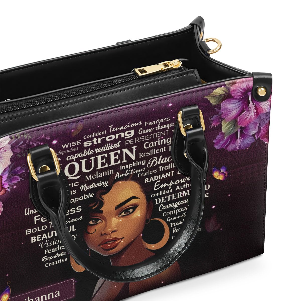 Custom Leather Handbag for African American Women - Personalized Christmas Gift for Her - Perfect for Work, Date Night & Special Occasions