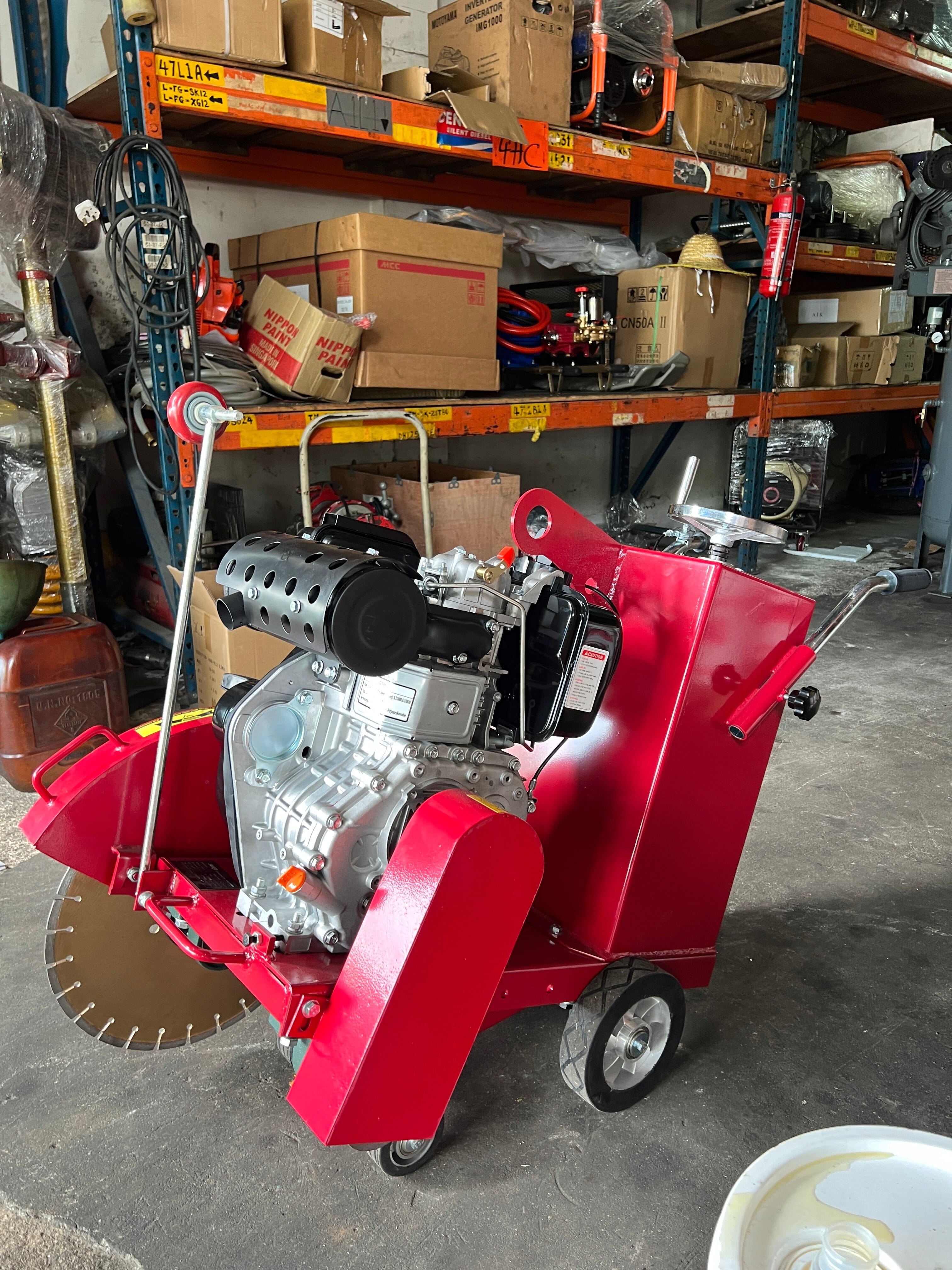 AIKO CCM HQL400D 14-Inch Diesel Road Cutter - Heavy Duty Concrete & Asphalt Cutting Machine for Construction, Road Repair, and Demolition Projects