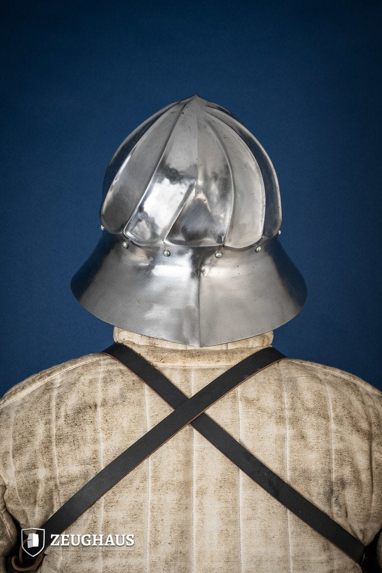 Medieval Burgundian Kettle Helmet 1.6mm Polished Steel - Perfect for LARP, Renaissance Fairs & Historical Reenactments