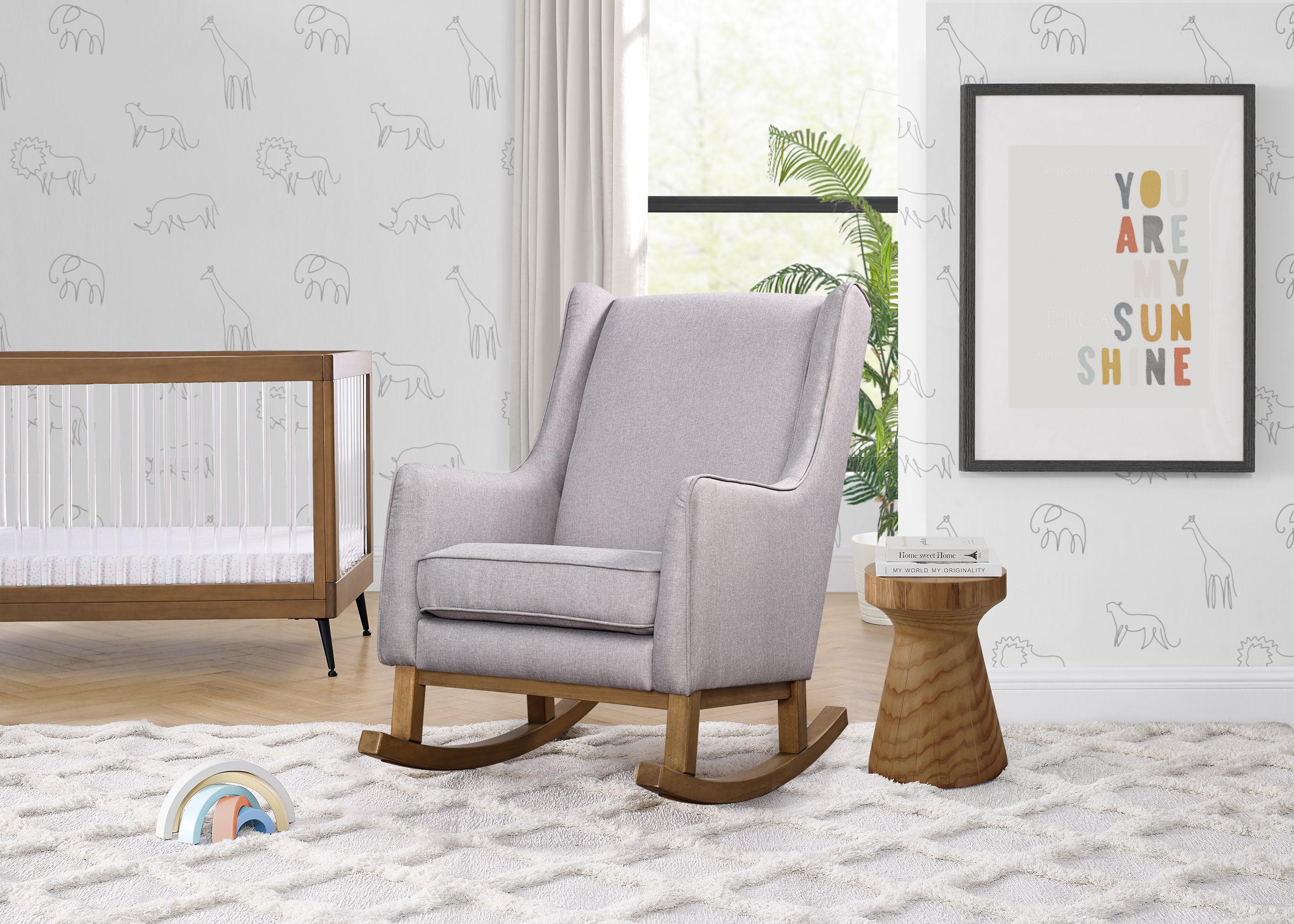 Comfortable Hanover Rocking Chair for Living Room - Relaxing Nursery Glider with Padded Seat & Back Support - Perfect for Nursery, Bedroom or Porch