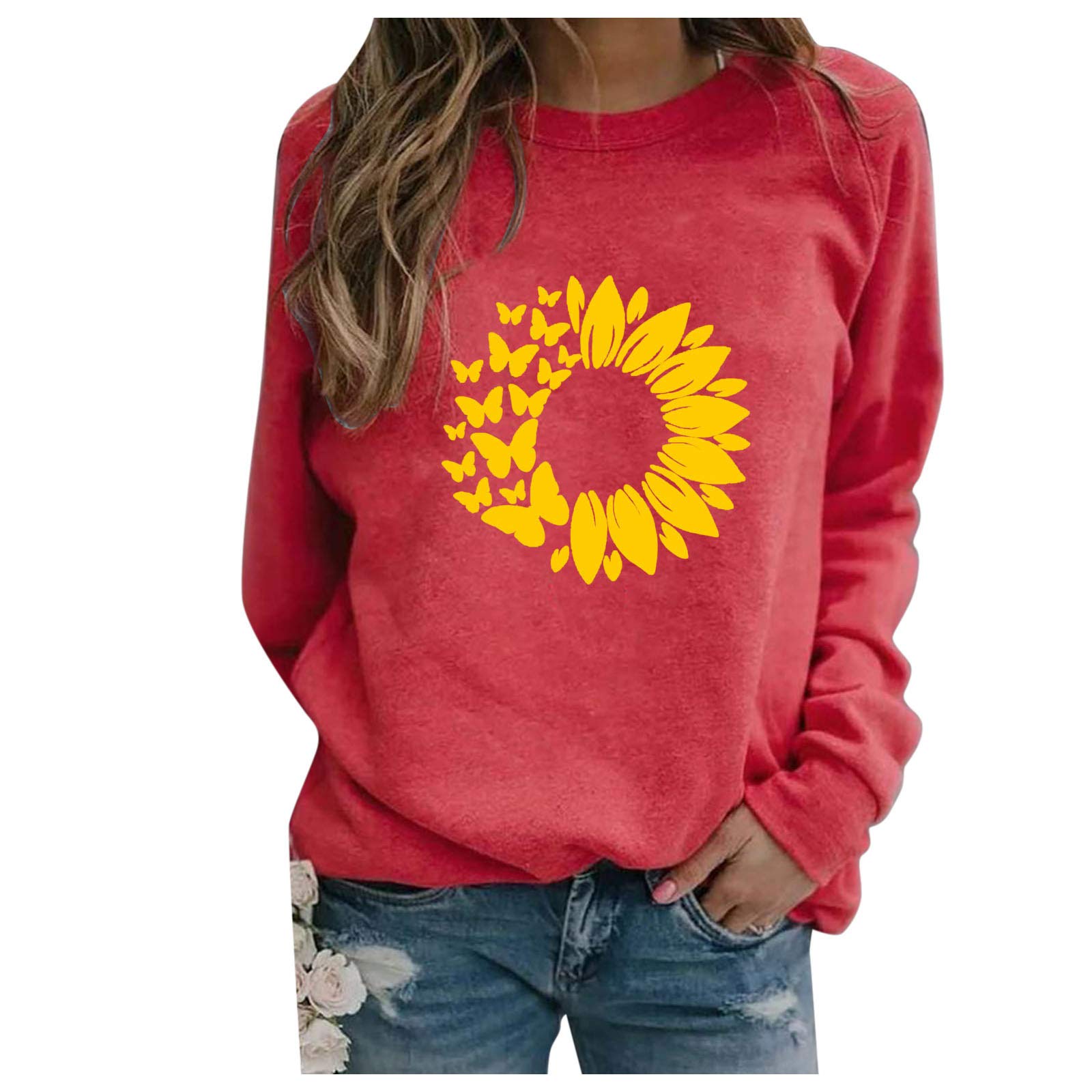 Women's Casual Loose Pullover Sweatshirt - Soft Crew Neck Long Sleeve Tops for Everyday Wear | Perfect for Work, Weekend & Fall Layering