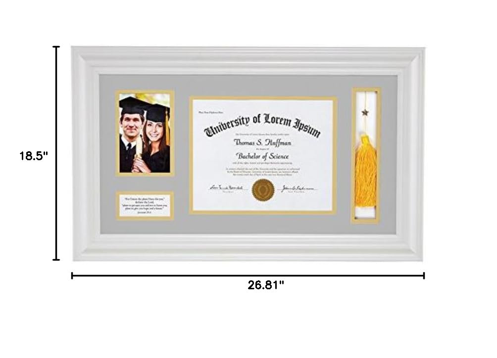 25 Inch Keepsake Graduation Diploma Picture Frame with Jeremiah 29:11 Bible Verse - Perfect for High School & College Graduation Gifts, Home Office Decor