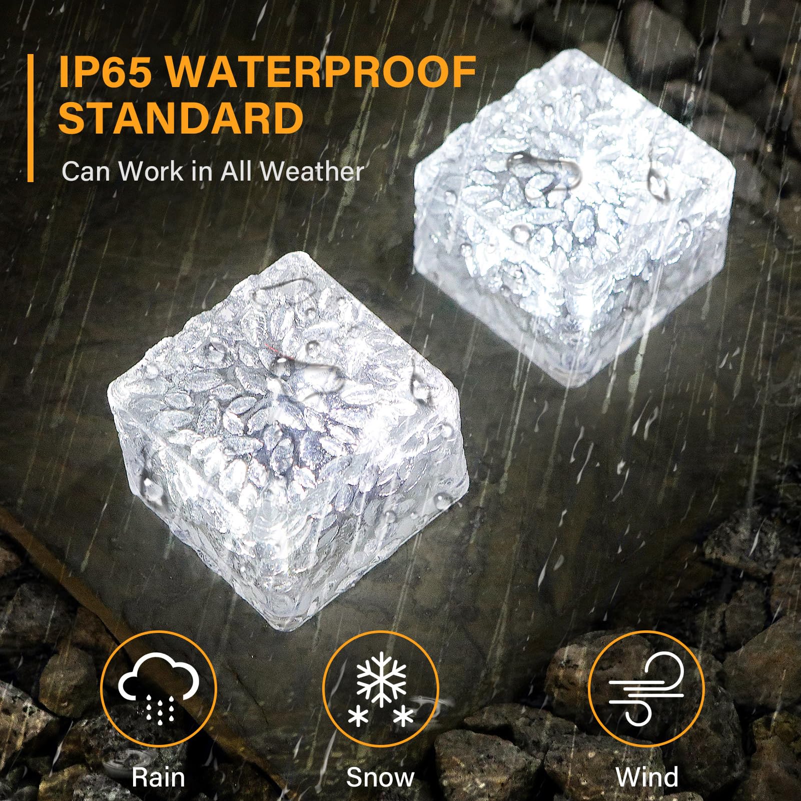 6 Pack Solar Brick Lights Outdoor Waterproof - Solar Powered Garden Path Lights for Patio, Yard, Walkway, Pathway - Weatherproof Landscape Lighting for Home Decor (XBZ-333) | Perfect for Evening Garden Ambiance & Safe Nighttime Walkways