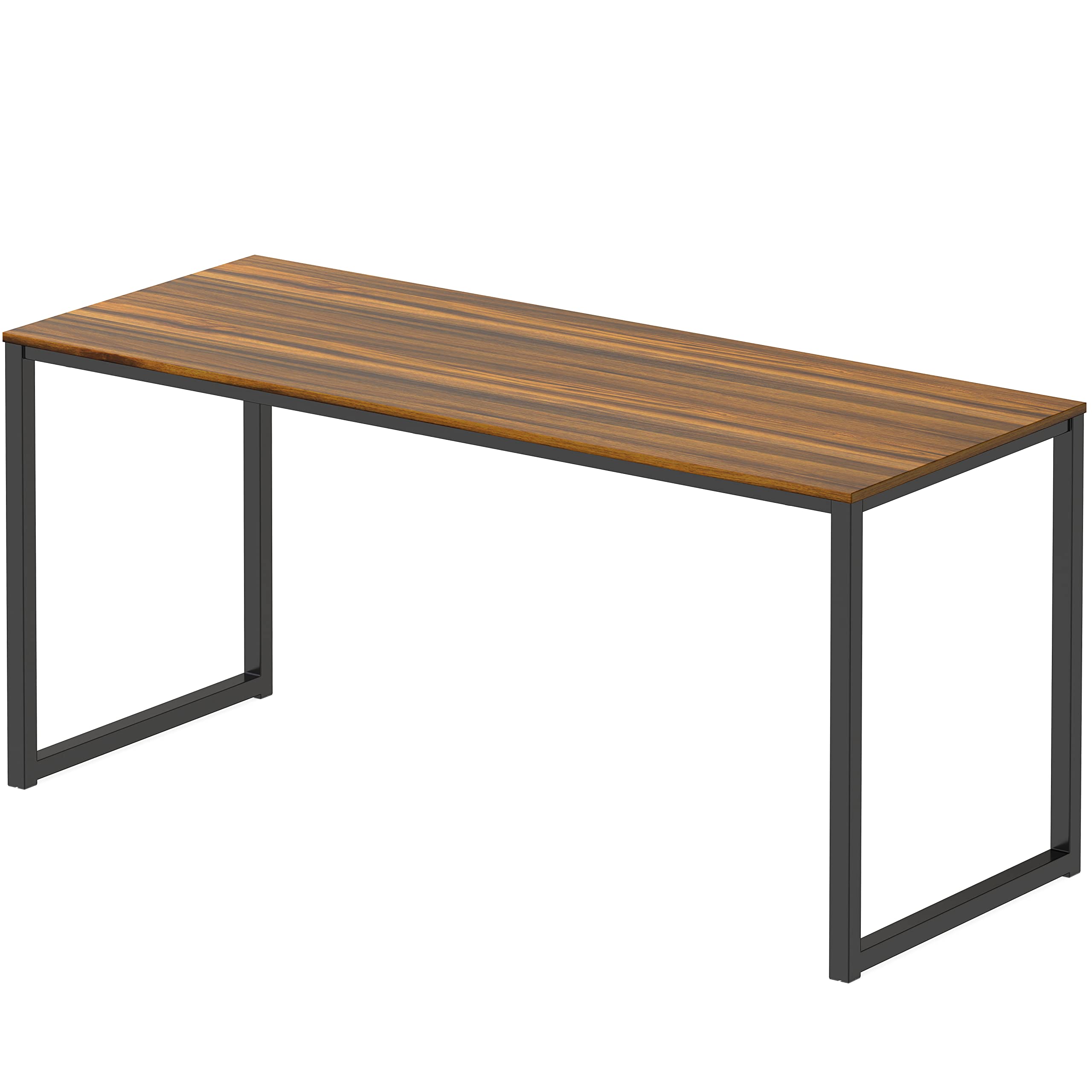 SHW Mission 48-Inch Home Office Computer Desk, Walnut Finish - Modern Writing Workstation for Small Spaces, Perfect for Remote Work & Study
