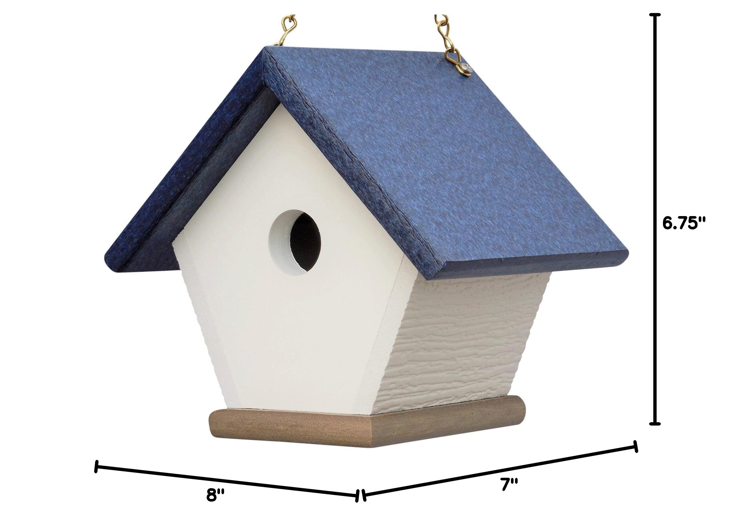 HomePro Garden Hanging Wren House - Durable Navy Blue Poly Lumber Bird House for Outdoor Use | Attracts Wrens & Small Birds | Perfect for Backyards, Gardens & Patios