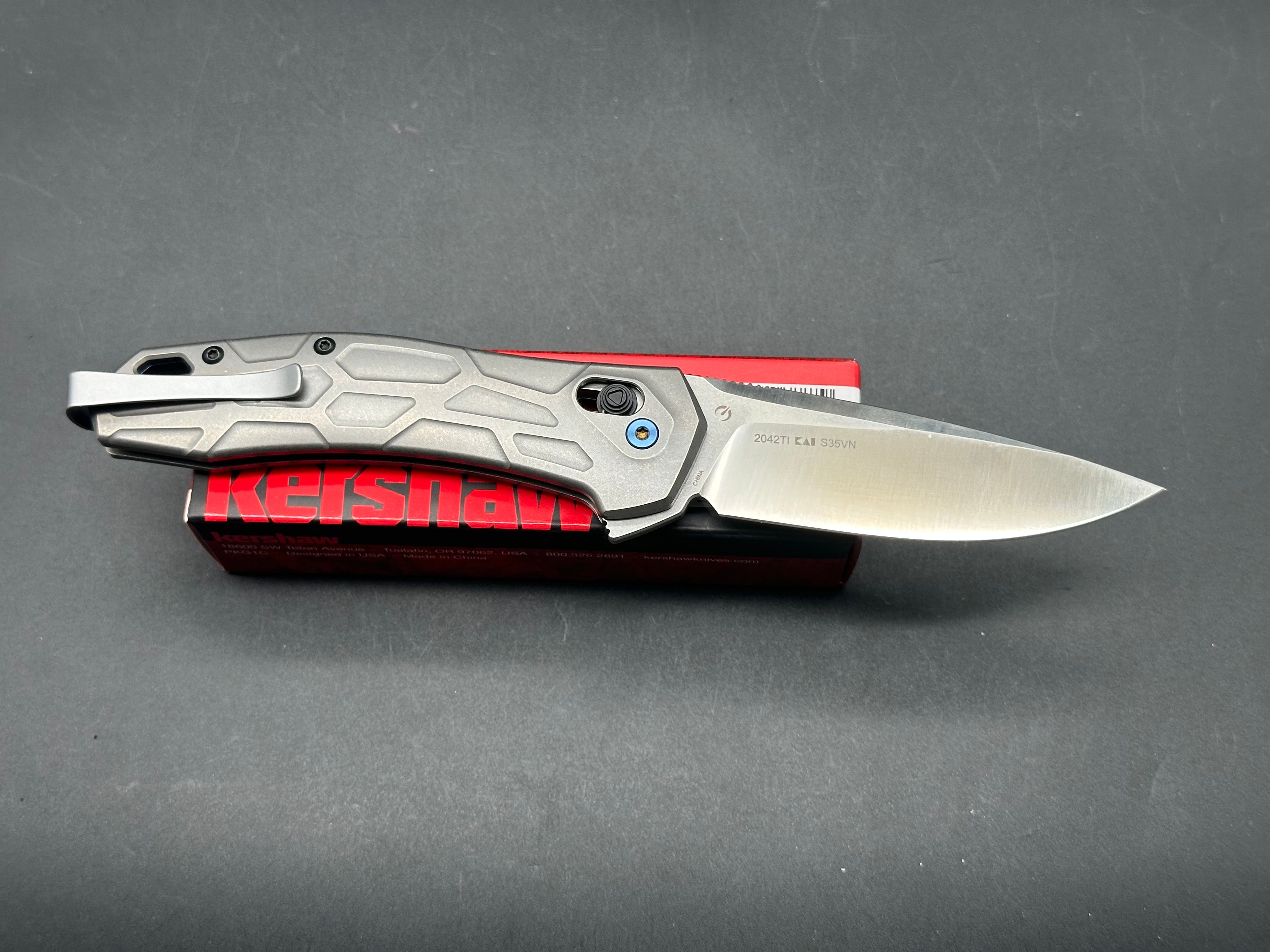 Kershaw COVALENT Titanium Folding Knife with S35VN Steel Blade - EDC, Camping, Hiking & Outdoor Survival Gear