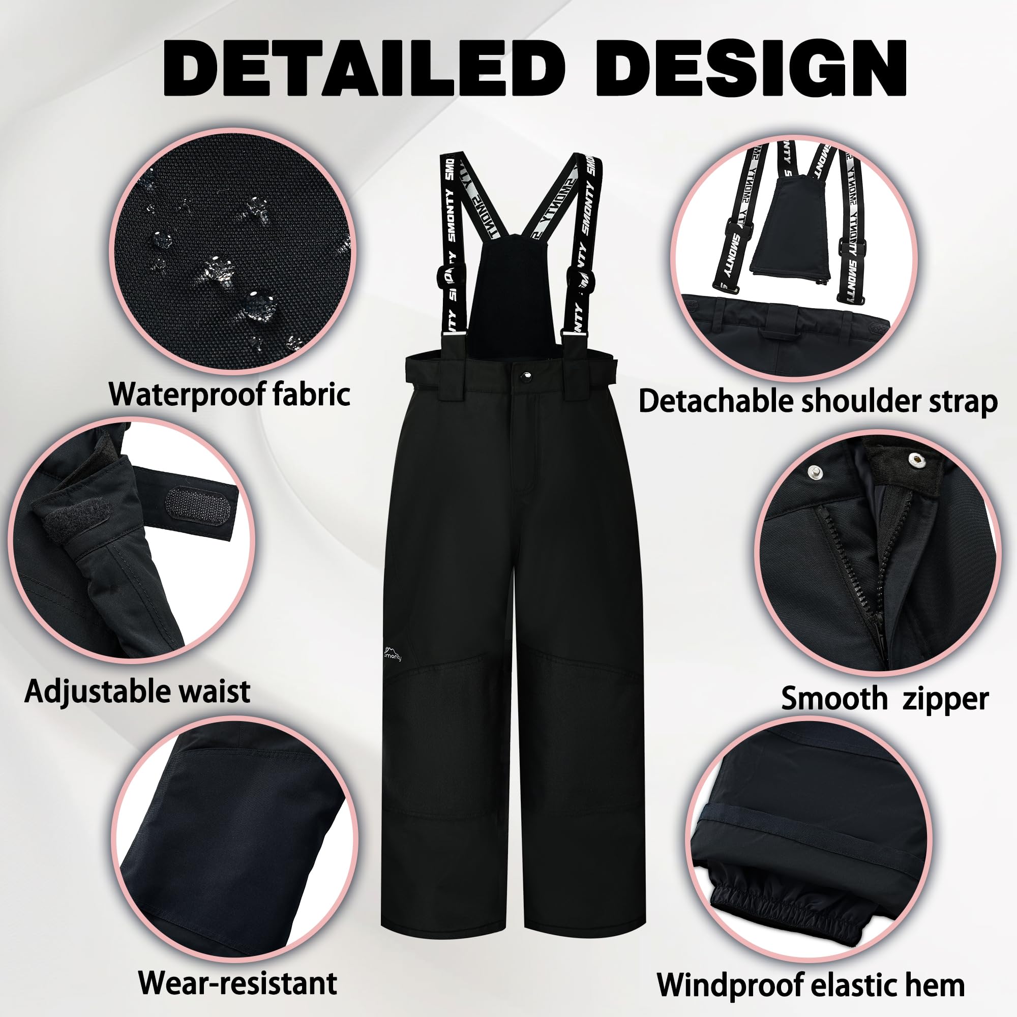 SNOWER Boys Snowsuit with Detachable Hood - Waterproof Ski Suit for Kids - Extra Warm Winter Jacket & Pants Set for Snowboarding, Sledding & Outdoor Activities