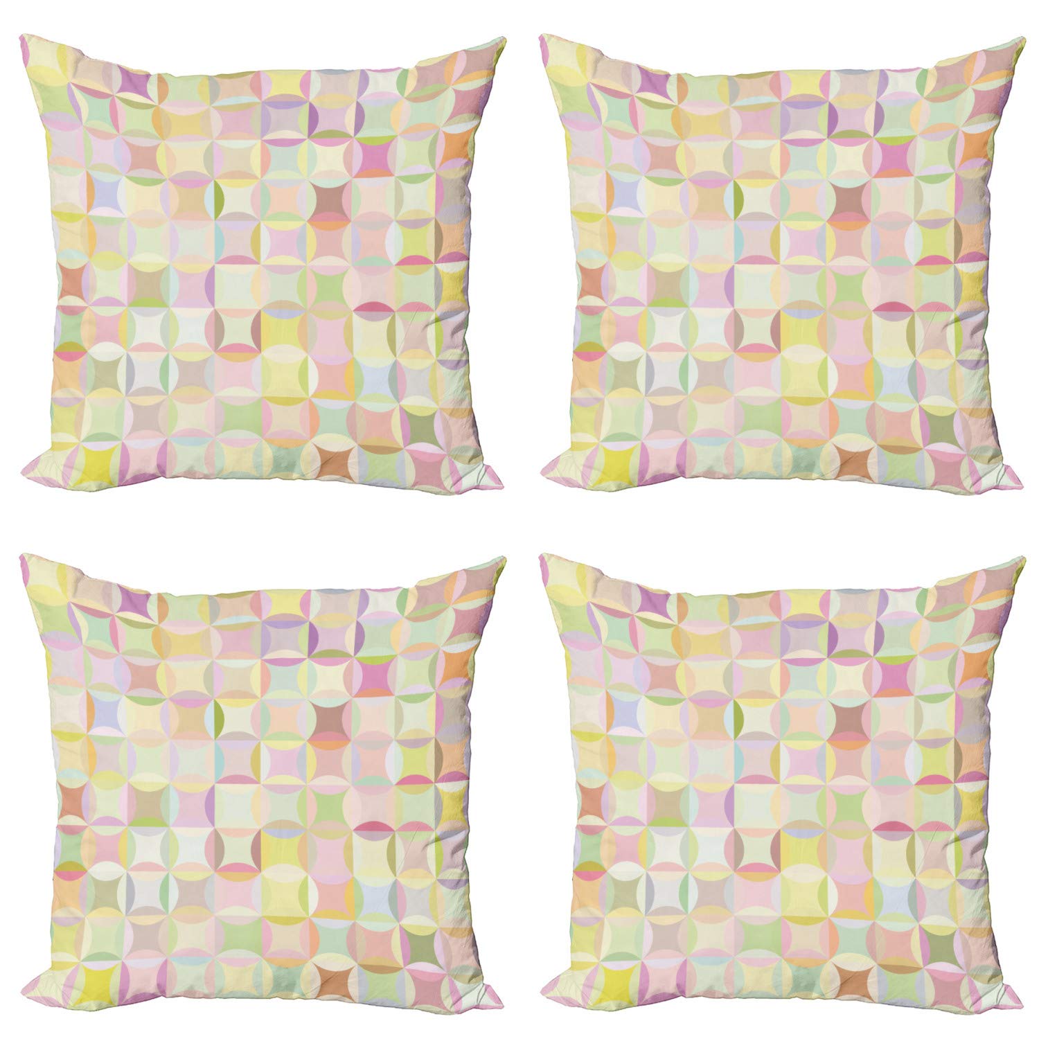 Ambesonne 4-Pack Pastel Decorative Throw Pillow Covers 24