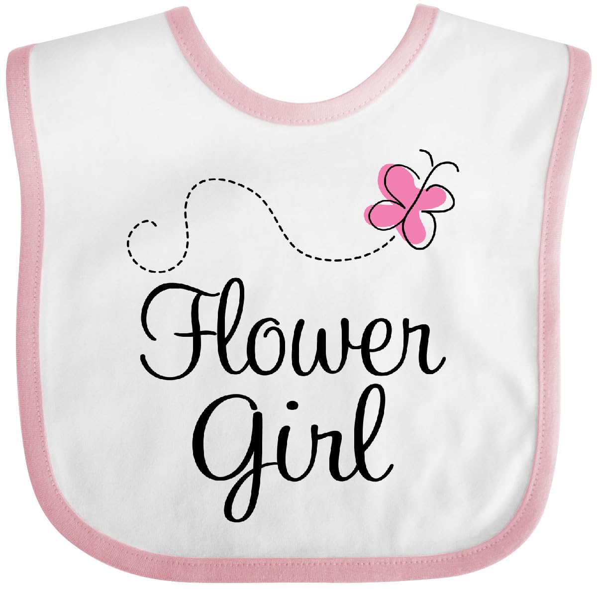 Inktastic Flower Girl Wedding Butterfly Baby Bib - Adorable & Soft for Infants, Perfect for Bridal Showers, Baby Showers & Special Occasions