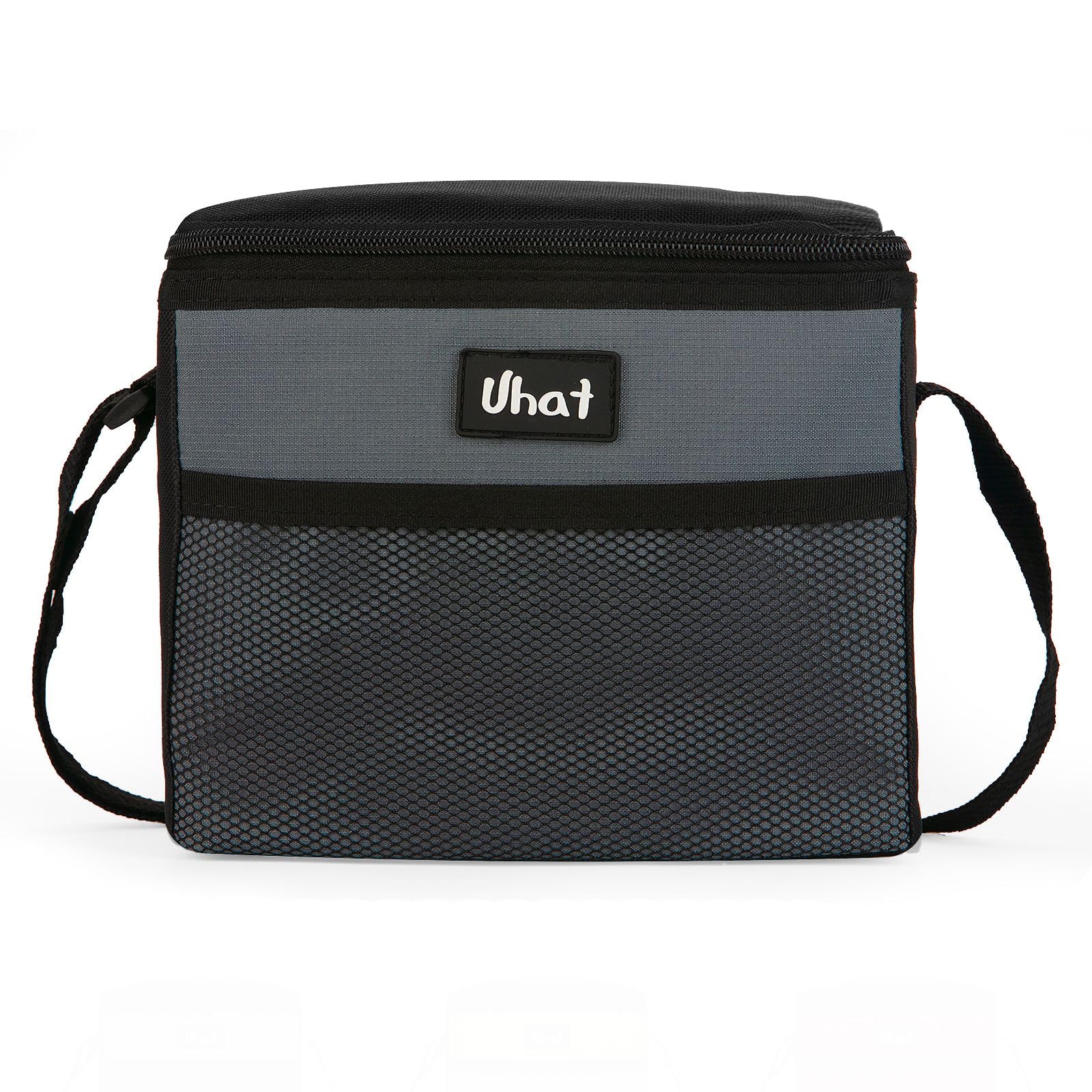 Uhat 5L Insulated Lunch Box for Adults - Dual Compartment Cooler Bag for Work, School & Travel - Leakproof Thermal Food Container for Picnics, Office & Outdoor Activities (Grey)