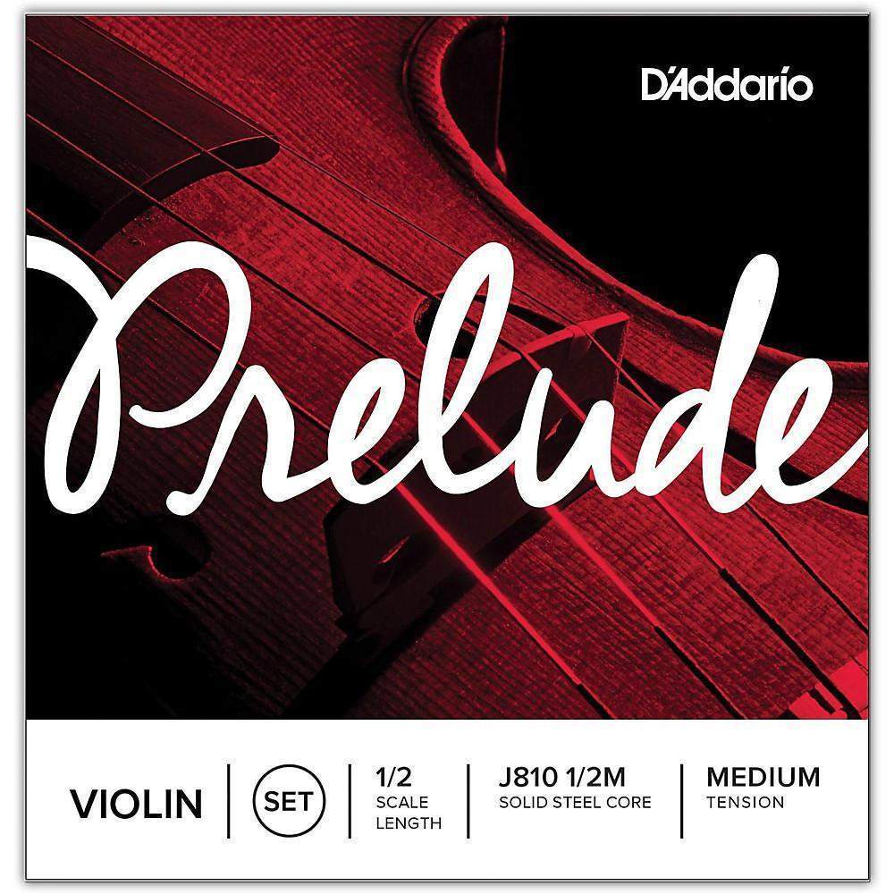 D'Addario Prelude Violin Strings Set - Half Size, Medium Tension - Perfect for Student Violins & Practice Sessions