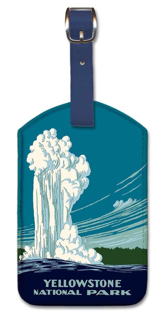Pacifica Island Art Leatherette Luggage Tag - Yellowstone National Park Design | Durable Travel Accessory for Suitcases & Backpacks | Perfect for Vacation, Business Trips & Adventure Travel
