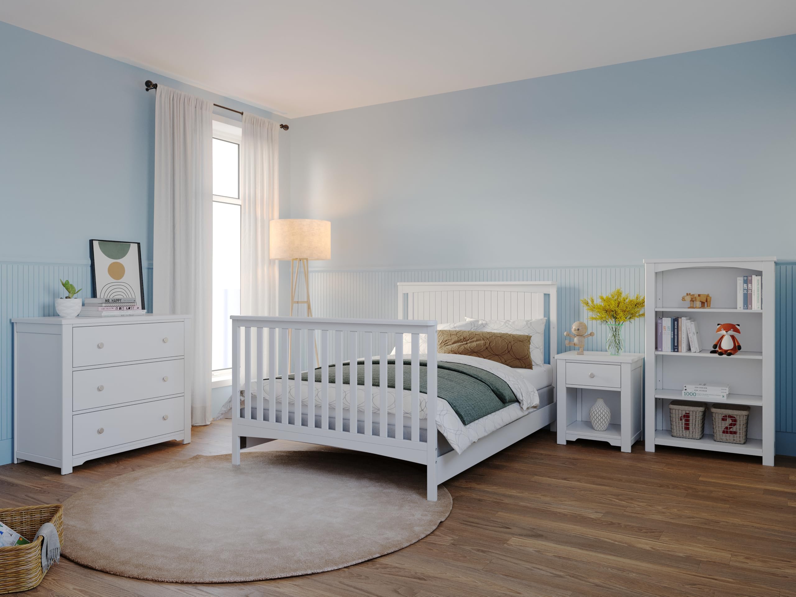 Child Craft Harmony Nightstand - Matte White Finish, Modern Kids Bedroom Furniture, Sturdy & Safe for Toddlers - Perfect for Bedside Storage, Reading Nook, or Nursery Decor