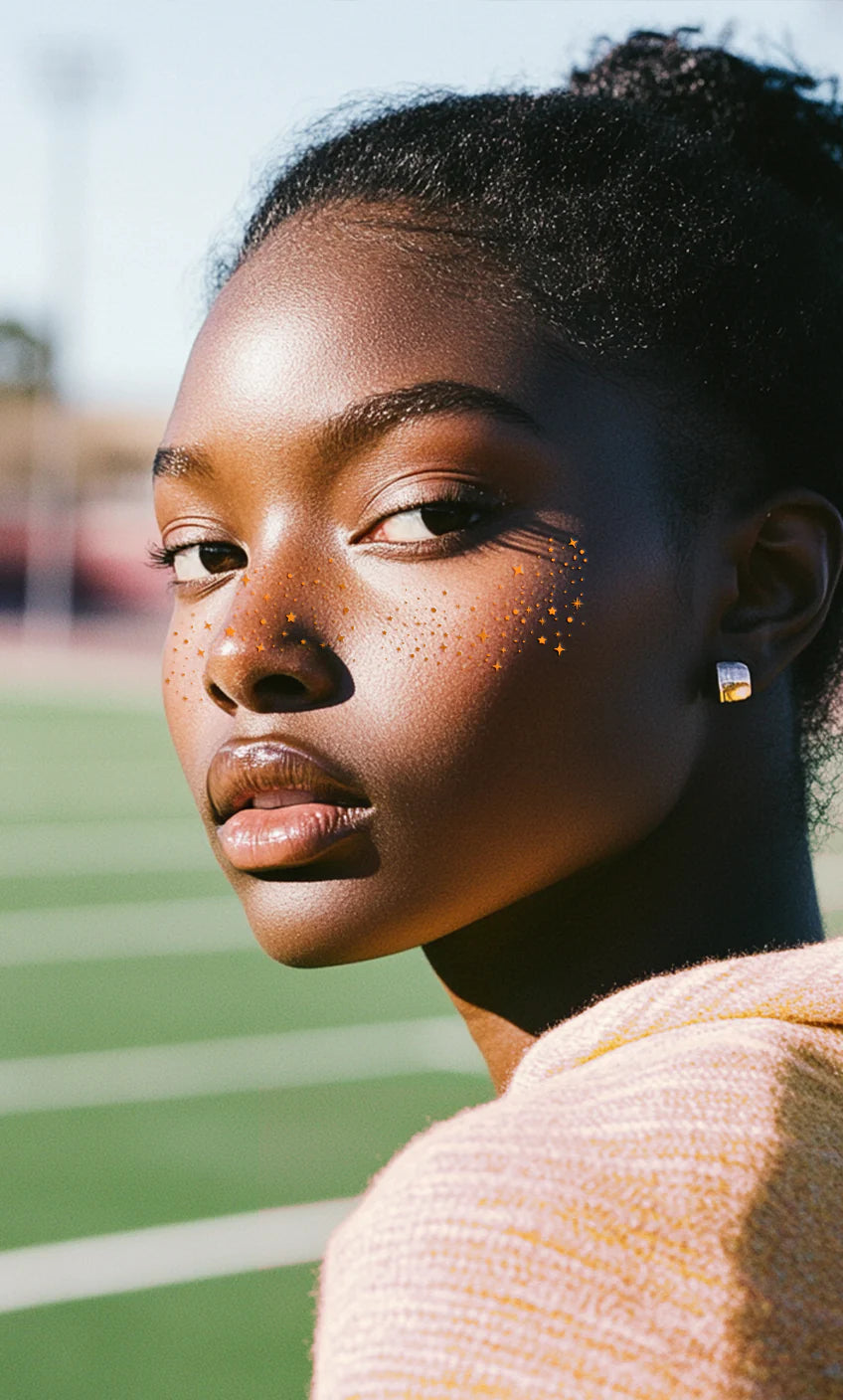 Fazit Orange Spirit Speckles Makeup Patches - Team Spirit Collection | Waterproof Face Stickers for Cheeks & Eyes | Perfect for Halloween, Cosplay & Sports Events