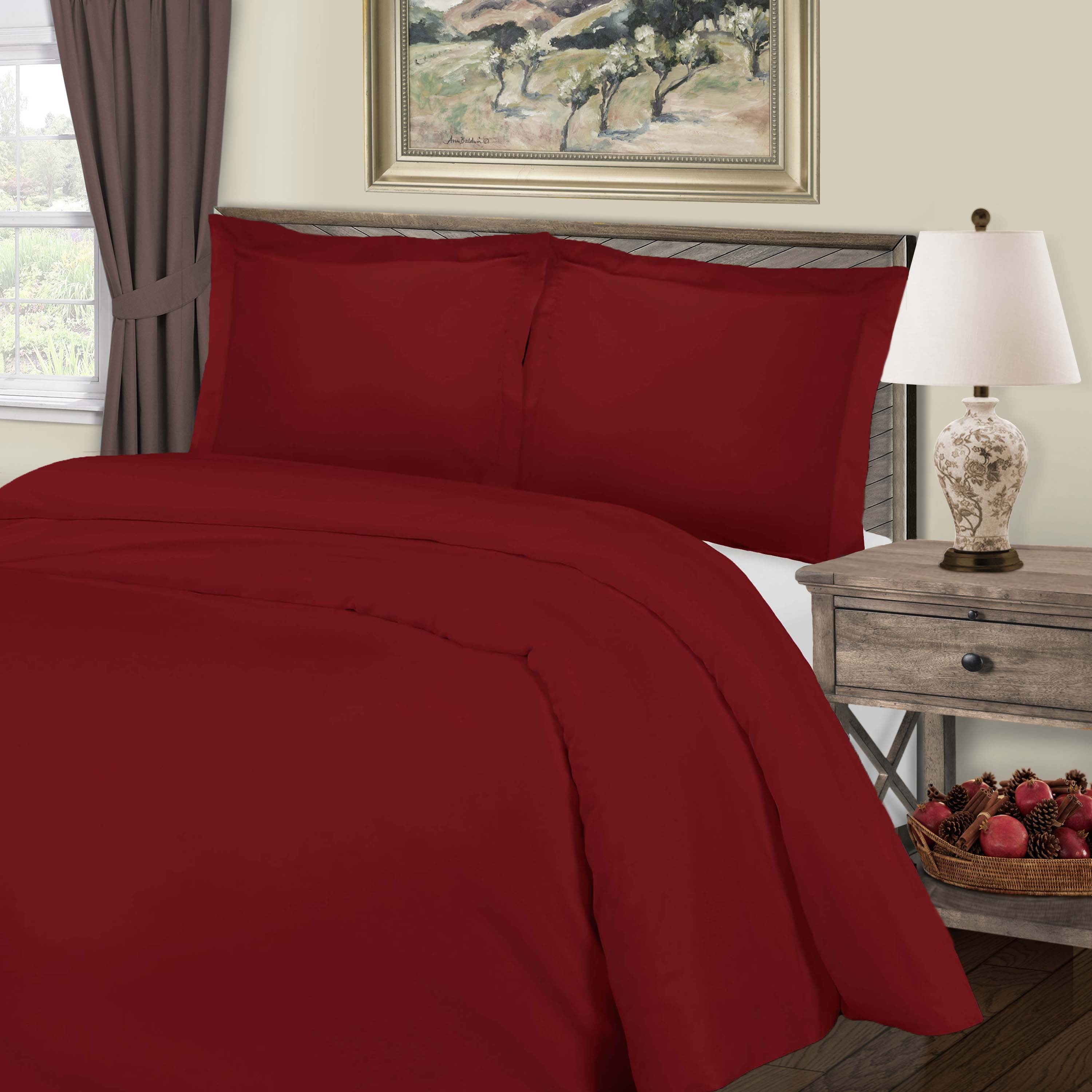Luxury 800 Thread Count Cotton Blend 3-Piece Duvet Cover Set - Soft & Breathable Bedding for Master Bedroom, Guest Room, or Dorm