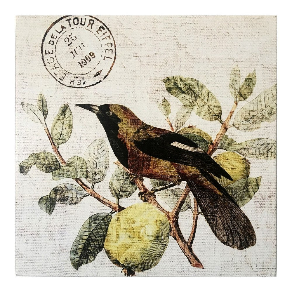 Green Bird in the Tree Wall Art Plaque - Handmade Nature-Inspired Home Decor for Living Room, Bedroom & Office