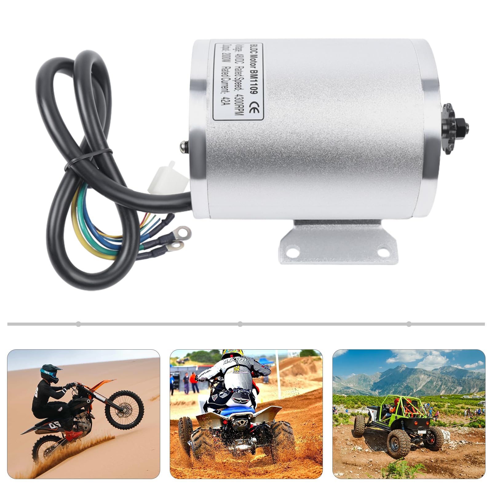 48V 2000W Brushless Electric Motor Kit - 4300RPM High Power Dirt Bike & Go Kart Upgrade Kit with LCD Throttle, Battery Display & Power Lock - Supports 220-330lbs Load - Perfect for Electric Scooters, ATVs, and DIY Vehicle Conversions