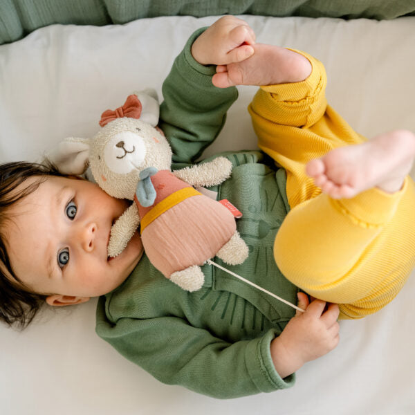 Fehn Mini Musical Hare - Adorable Plush Toy with Soothing Lullabies for Babies & Toddlers | Perfect Nursery Gift, Baby Shower Present & Early Childhood Development