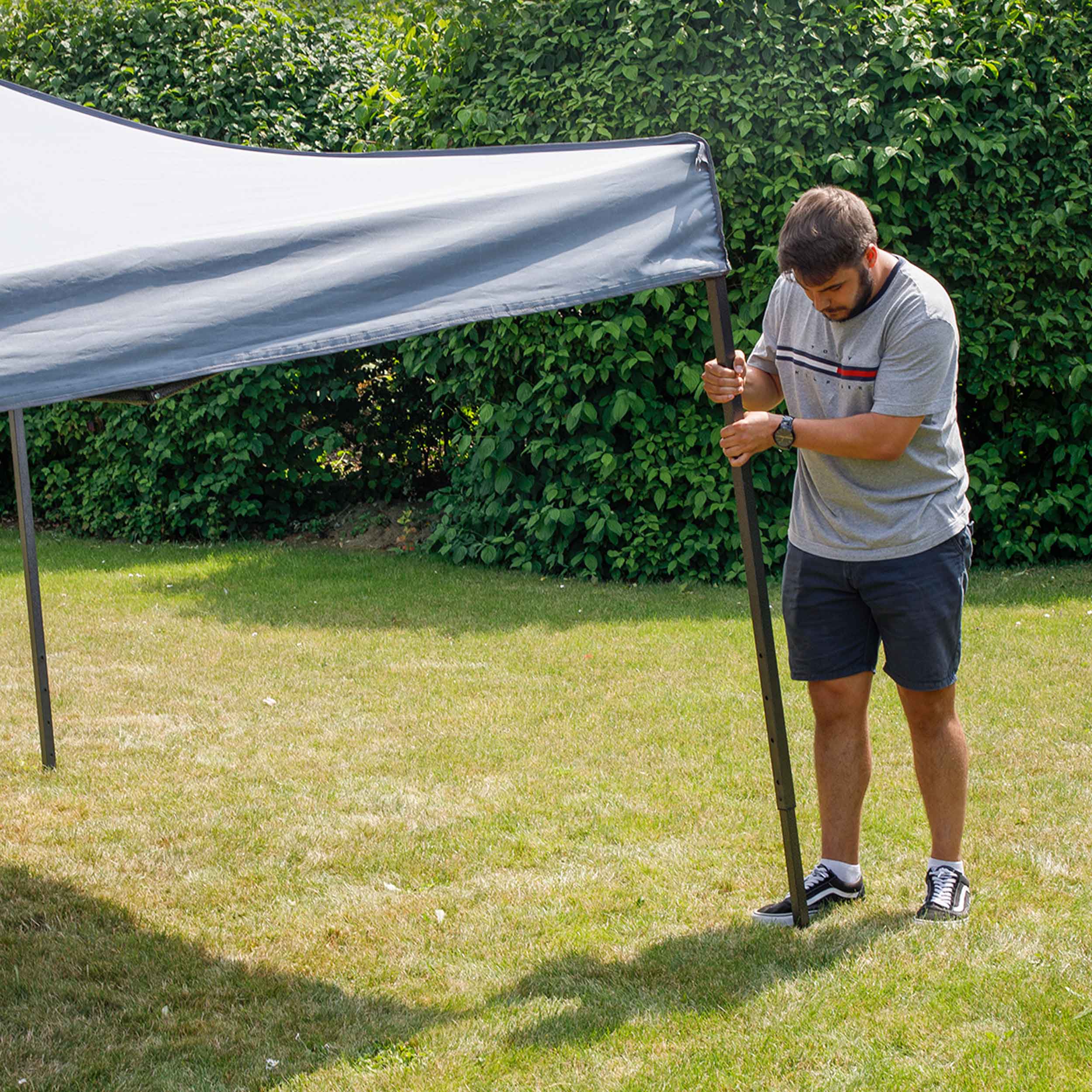 Premium 3x3m Pop Up Gazebo with Water Resistant Canopy - Includes Carry Bag, Stakes & Weight Bags (Grey, DG133) - Perfect for Camping, Backyard Parties & Outdoor Events
