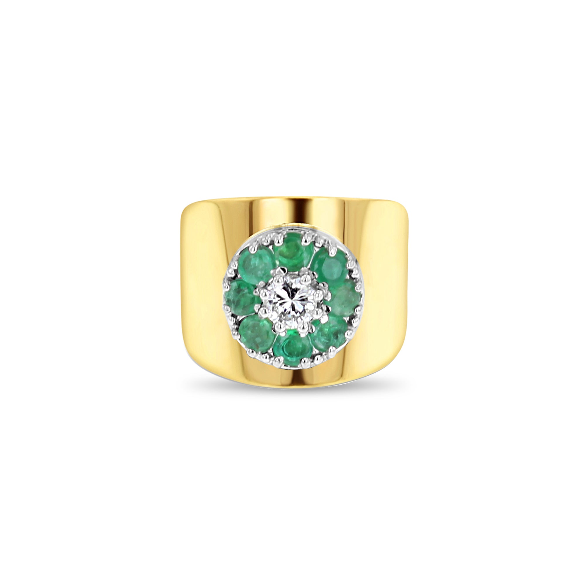 Emerald & Diamond Halo Engagement Ring 14k Yellow Gold - Perfect for Proposals, Anniversaries & Special Occasions