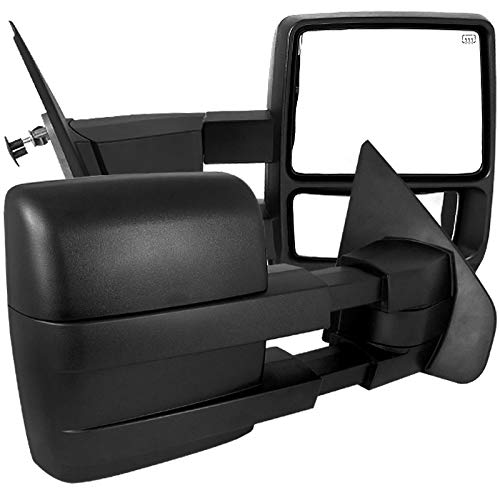 2007-2014 Power Heat Telescoping Towing Mirrors with Turn Signal & Puddle Light - Compatible with Ford F-150, F-250, F-350 - Perfect for Towing, Camping & Off-Road Adventures