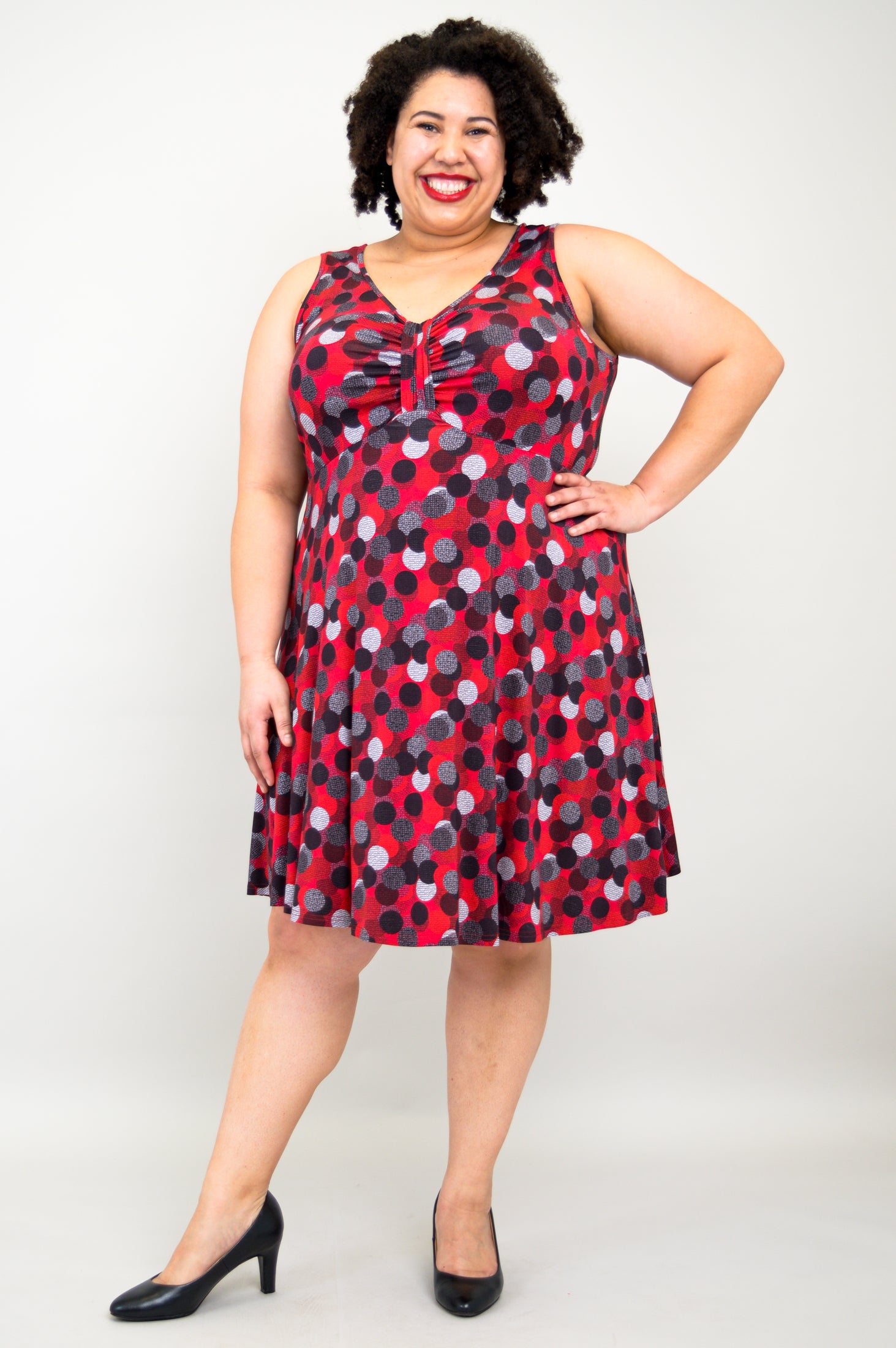 Genesis Dress - Stylish Polka Dot Dance Dress Made from Soft Bamboo Fabric, Perfect for Ballroom Dancing, Latin Dance & Performance Costumes