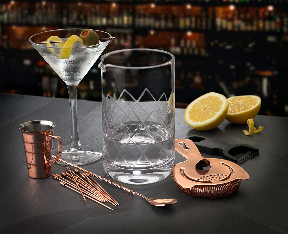 Premium Barfly Copper Cocktail Kit - Stirred Martini Set for Home Bars & Professional Mixology | Perfect for Cocktail Parties, Home Entertaining & Bartending Gifts