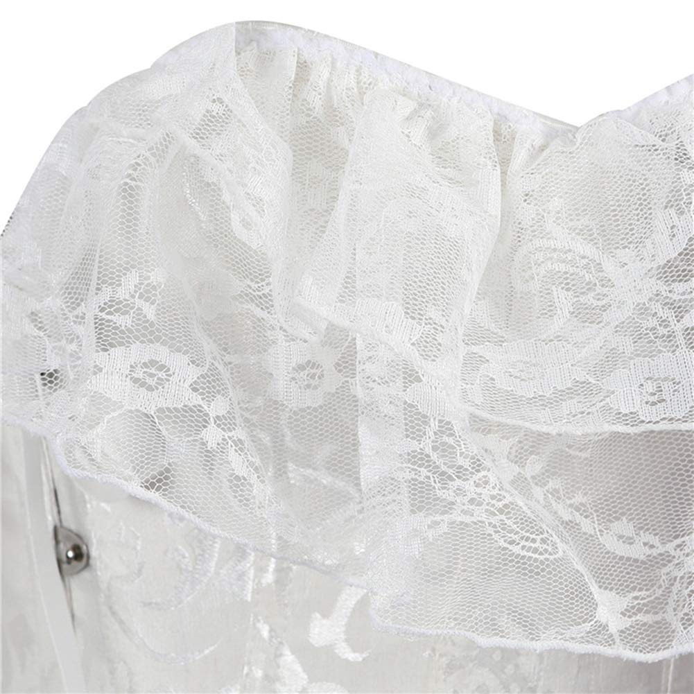 SHYMMUO Women's Lace Corset Top - Sexy Bustier Lingerie with Lace Sleeves & Lace-Up Design for Waist Training | Perfect for Valentine's Day, Boudoir Photography & Burlesque Costumes