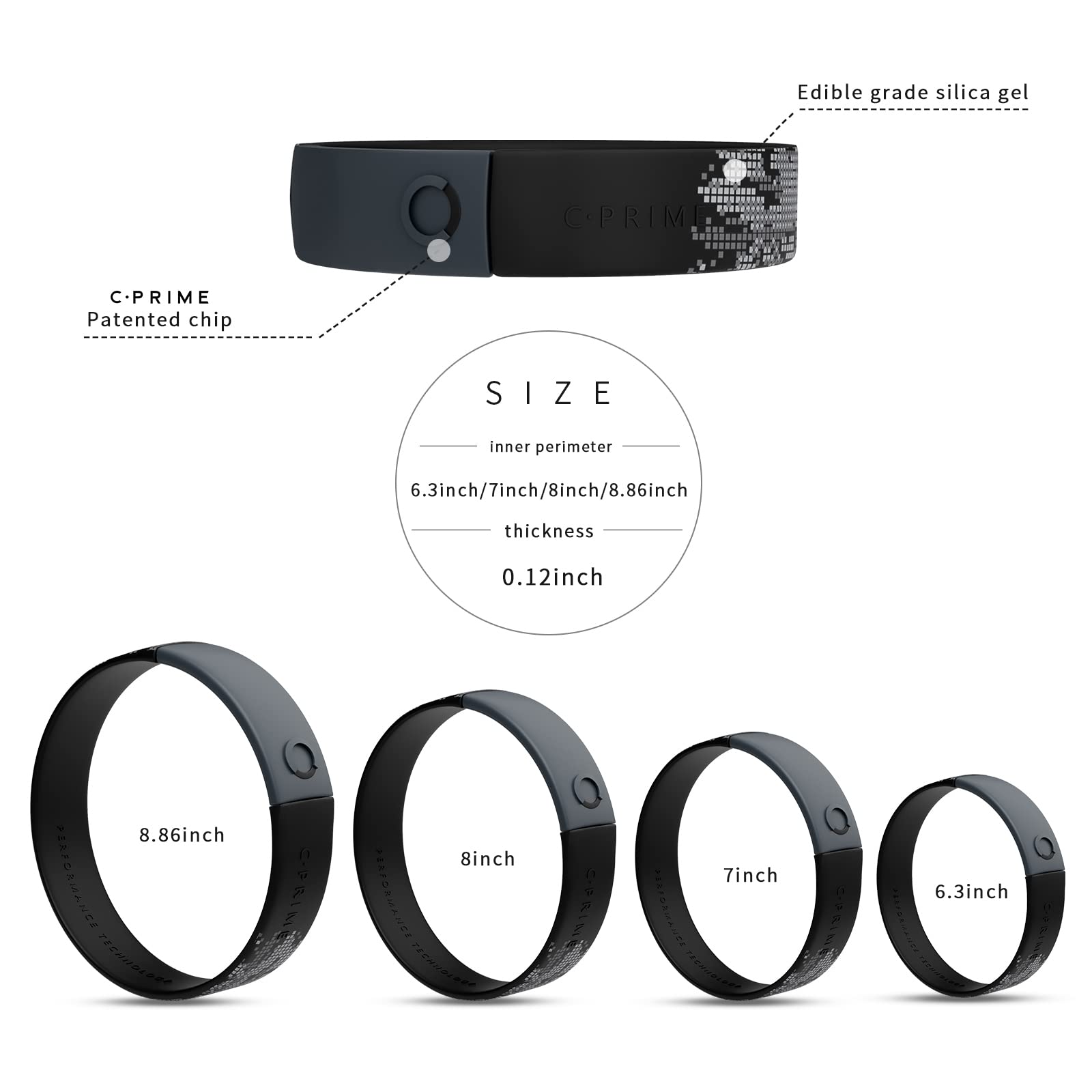Cprime Sports Balance Bracelet - Silicone Energy Bracelet for Stability & Motivation - Enhance Performance in Running, Yoga, Gym & Outdoor Activities