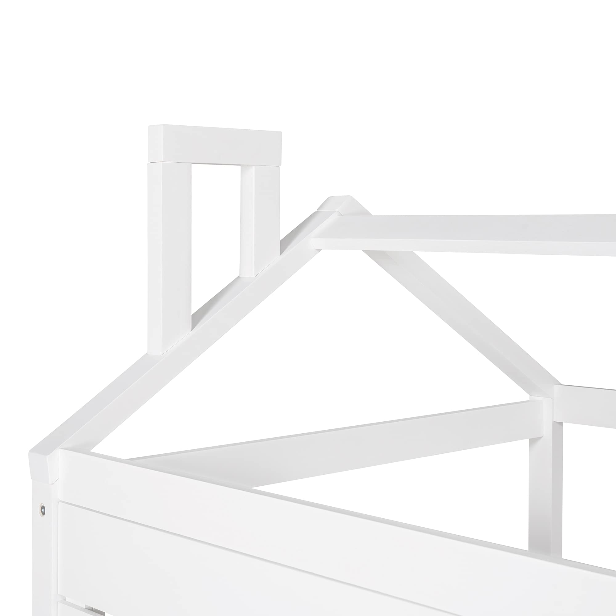 Harper & Bright Designs Twin House Bed with Trundle - Solid Wood Kids Bed Frame for Boys & Girls - White Modern Children's Bedroom Furniture - Perfect for Small Spaces & Sleepovers