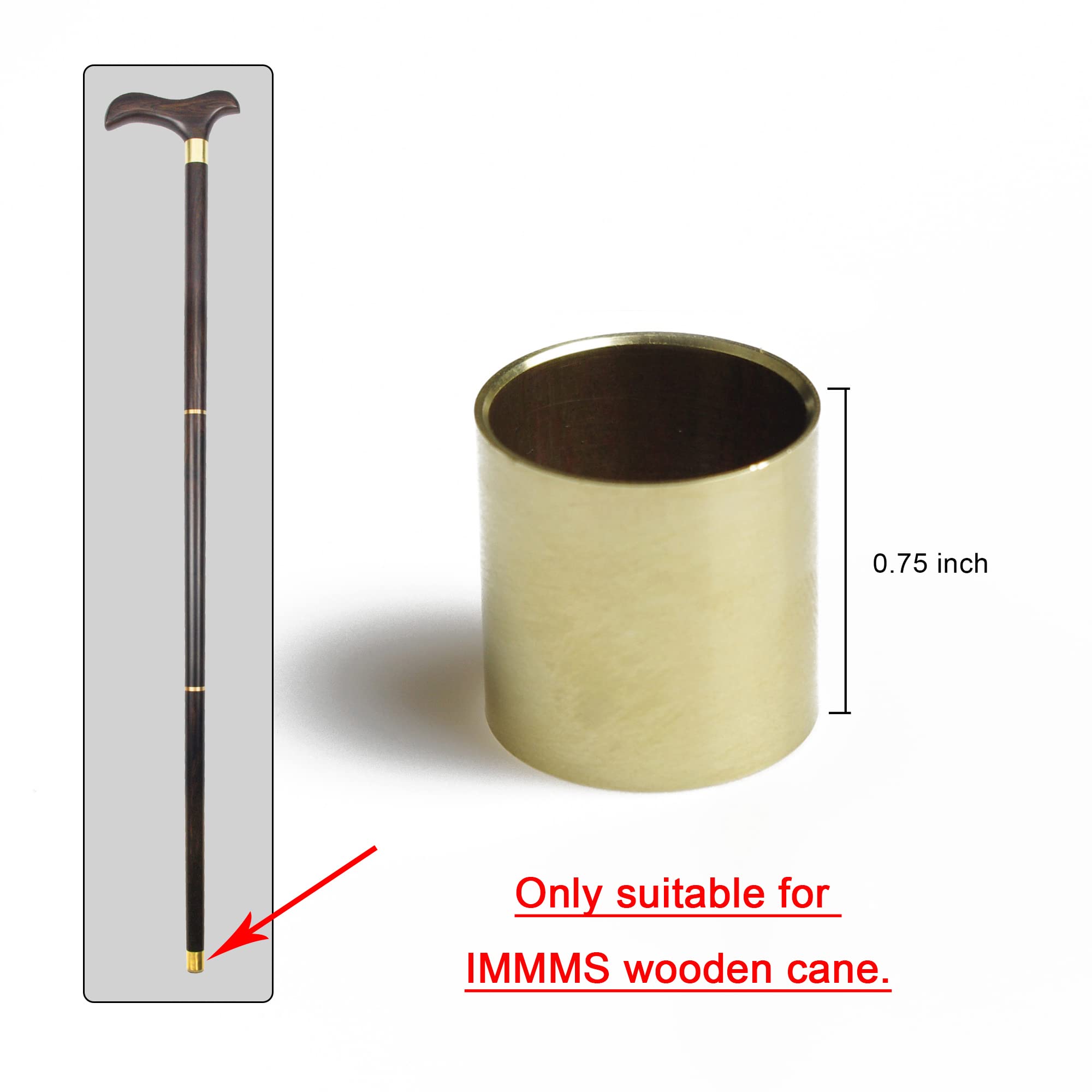 Premium Wooden Walking Cane Tips - Non-Slip Rubber Cane Accessories for Seniors & Hiking - Ideal for Outdoor Use, Elderly Support & Mobility Assistance