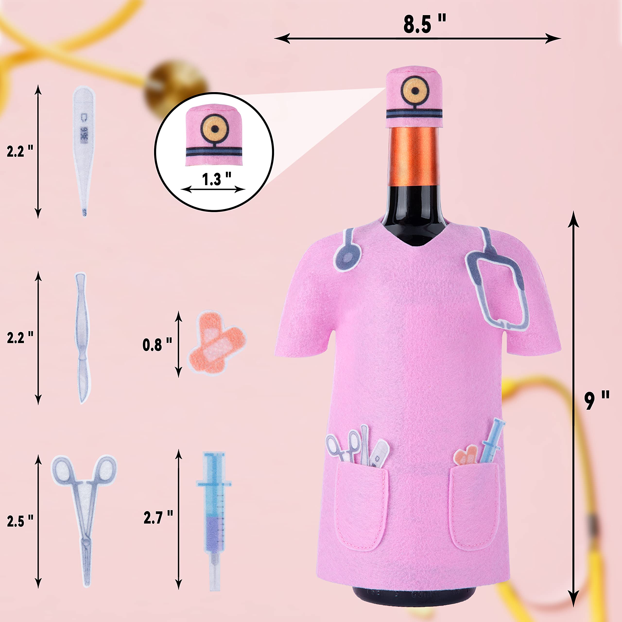 Best Doctor & Nurse Gifts - White Coat Ceremony Wine Bottle Cover for Medical Students, Pharmacists & Practitioners - Perfect Graduation, Appreciation & Retirement Gifts for Healthcare Professionals
