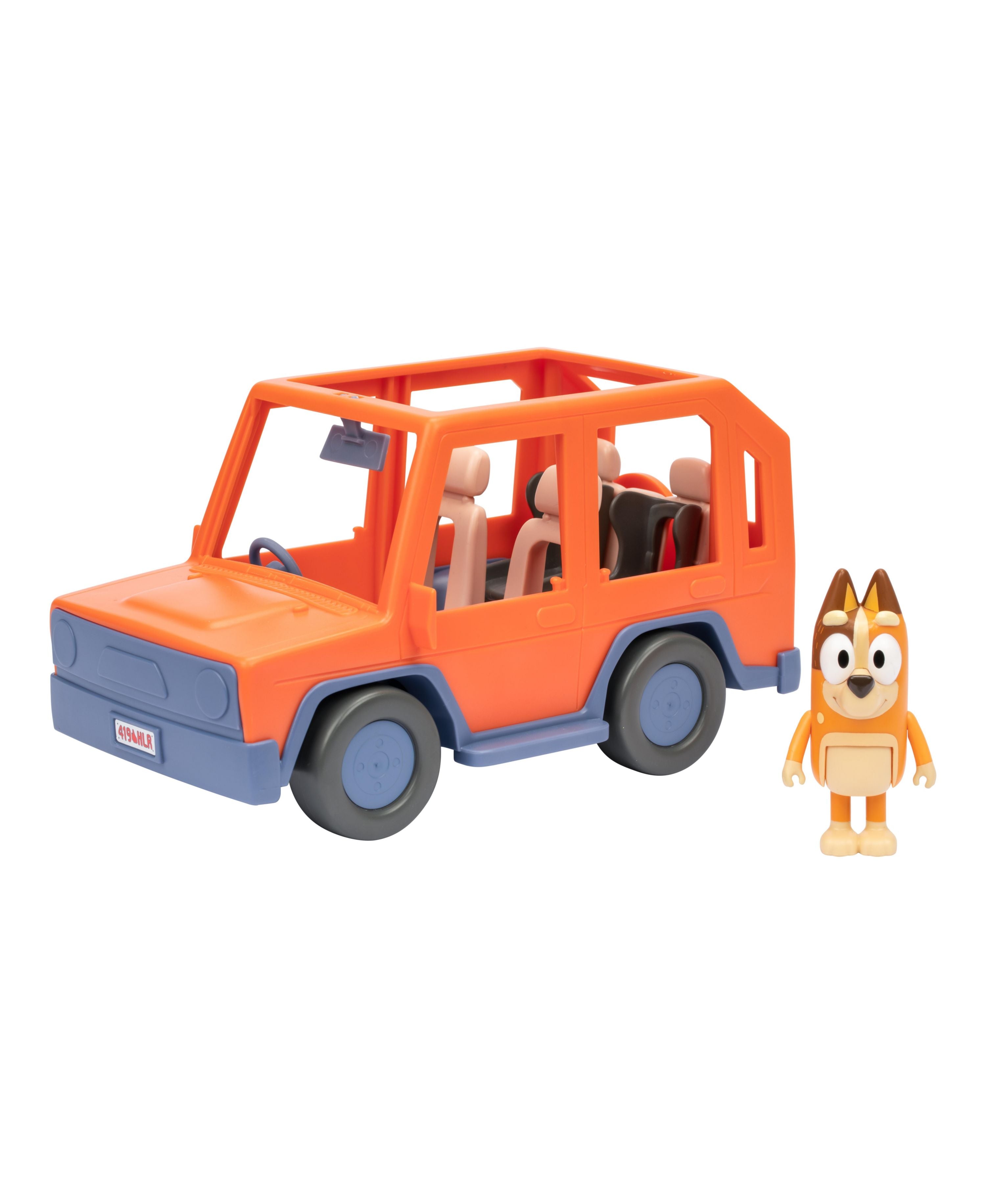 Bluey Heeler Family Road Trip 4WD Toy Car with Articulated Chilli Figure - Interactive Play Vehicle for Kids' Pretend Adventures & Family Game Nights