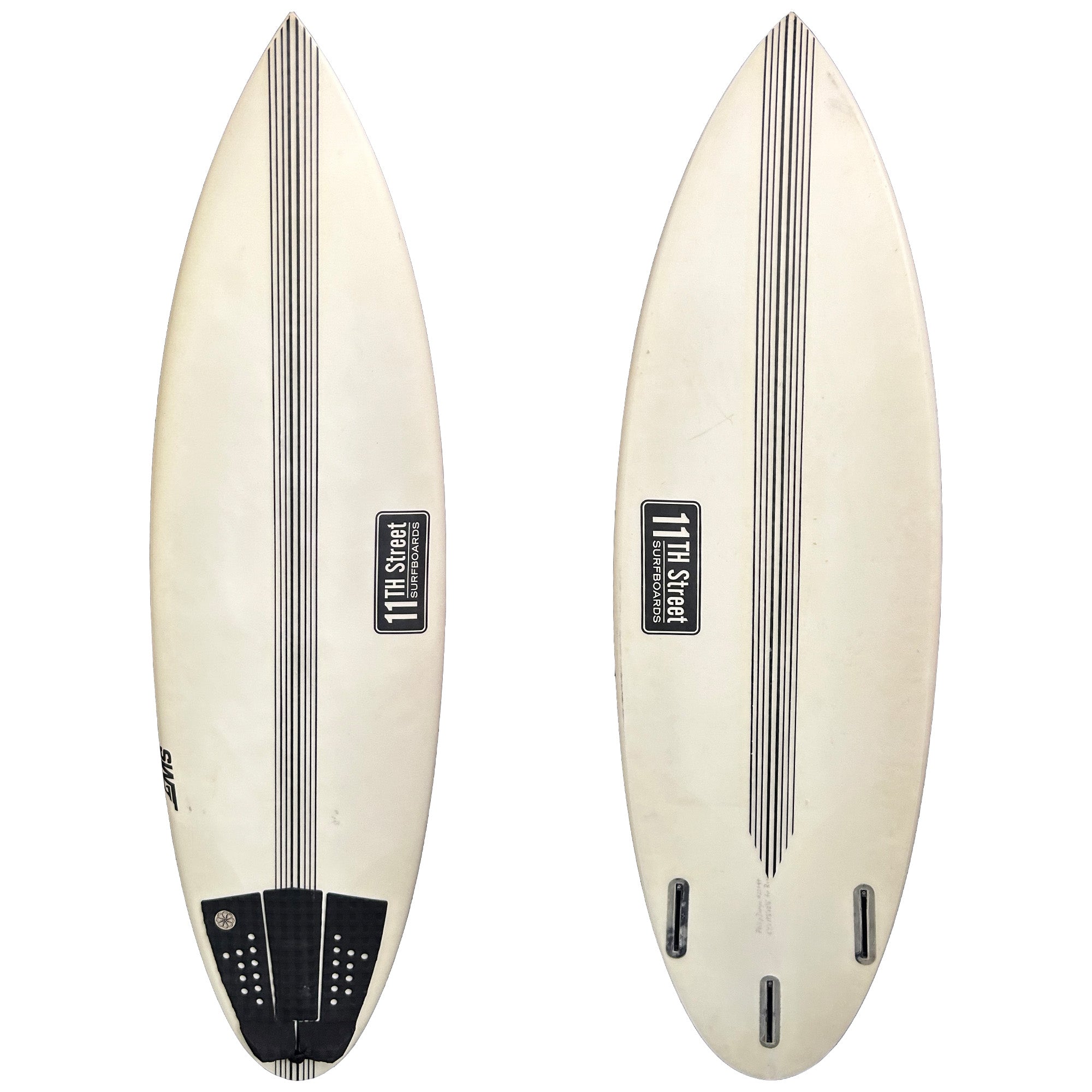 11th Street Surfboards Secret Weapon 5'7 Futures Fins Surfboard - Perfect for Intermediate Surfers & Beach Wave Riding