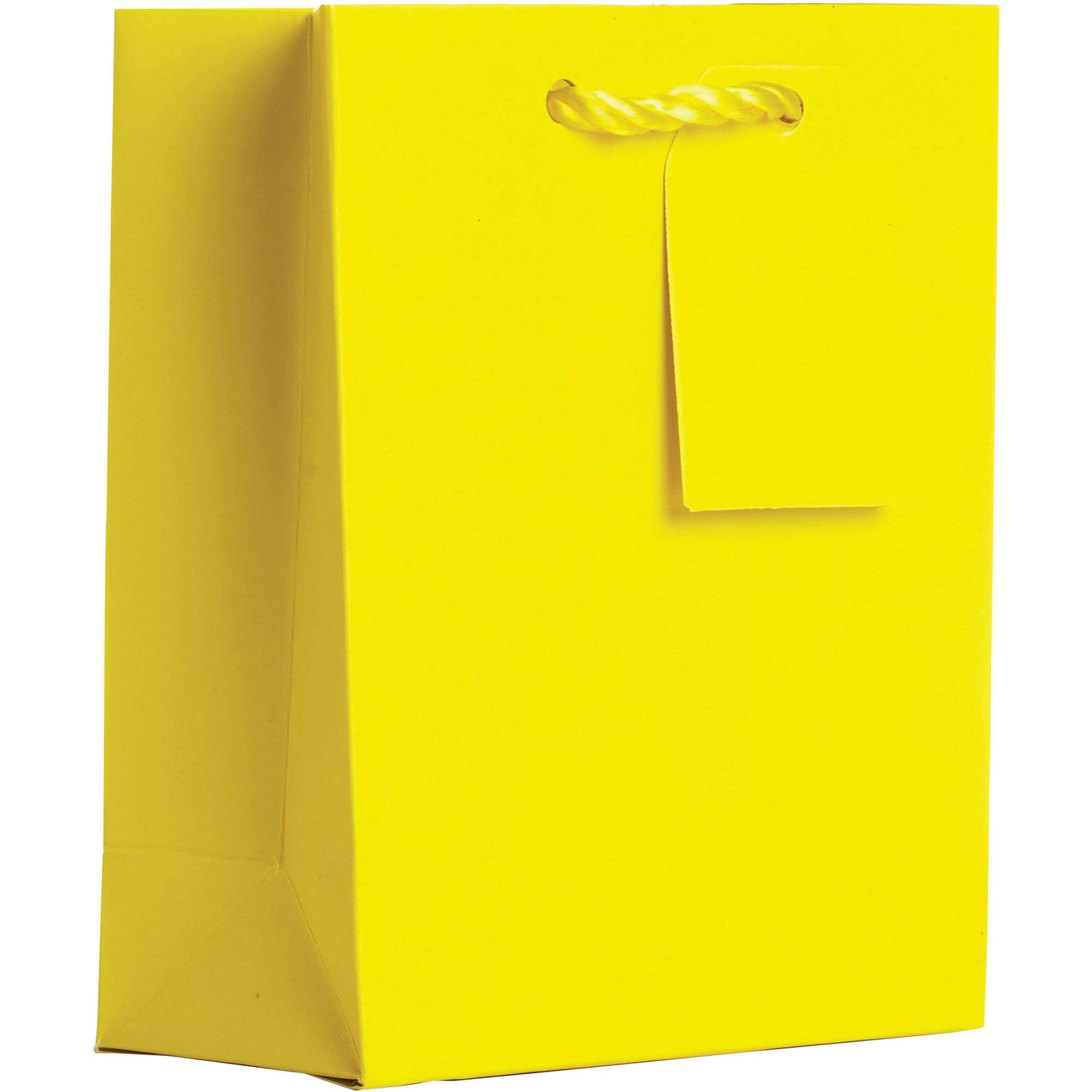 Jillson Roberts Small Matte Yellow Gift Bags - 12 Pack | Perfect for Party Favors, Wedding Gifts & Birthday Treats