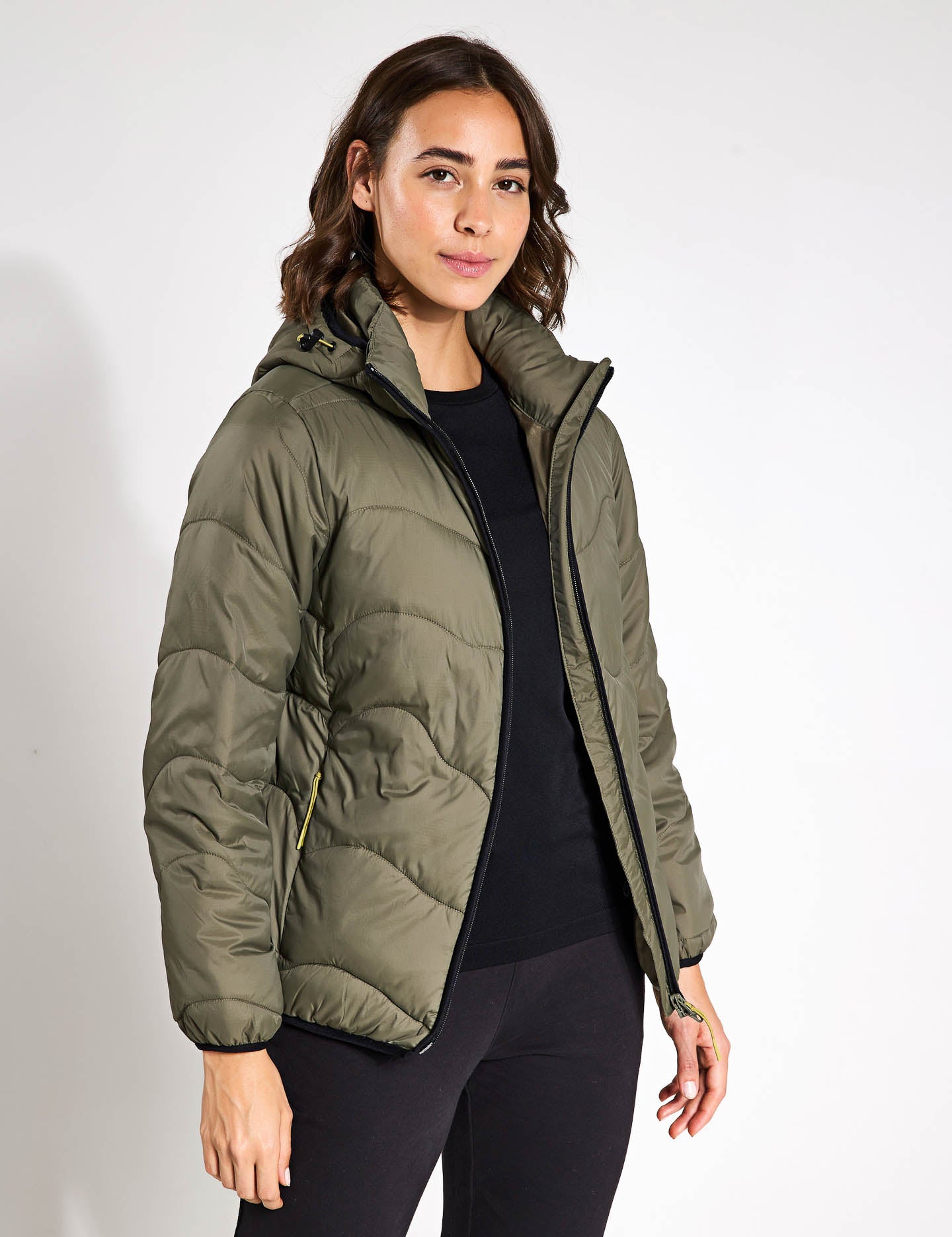 Stormwear Quilted Hooded Puffer Jacket for Men & Women - Warm Winter Coat, Water-Resistant, Lightweight - Dark Khaki | Perfect for Skiing, Hiking & Outdoor Activities