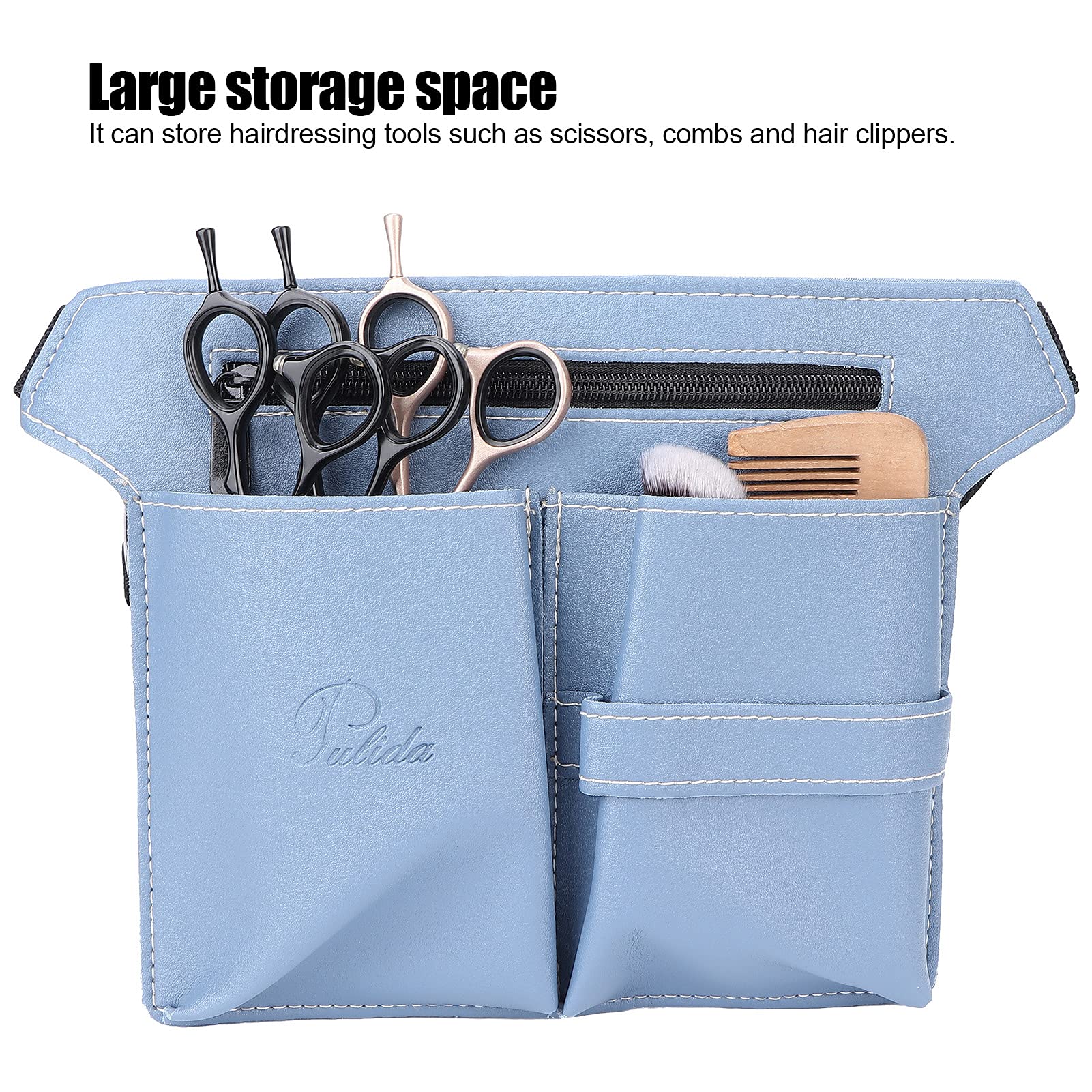 Professional Adjustable Waist Bag for Hairdressing Tools - Salon Storage Pouch with Belt for Stylists & Barbers (Blue) - Perfect for Mobile Hairdressers, Salon Professionals & Beauty On-The-Go
