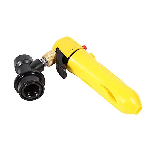 Portable CO2 Charger Keg Charger - Durable Stainless Steel Home & Commercial Use for Beer, Soda Dispensing - Perfect for Home Bars, Cafes, Restaurants (Yellow)