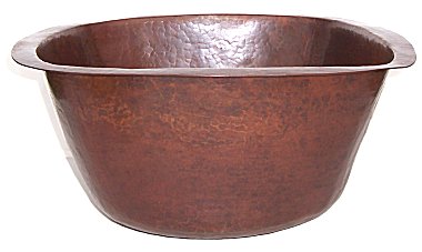 18-Inch Rounded Copper Bar & Prep Sink - Farmhouse Kitchen & Bathroom Utility Sink with Rustic Vintage Style for Modern Homes