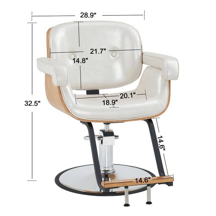 Evelyn Salon Styling Chair - Professional Hydraulic Barber Hairdressing Chair for Home & Salon Use - Perfect for Haircuts, Styling, and Makeup Application