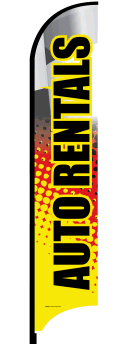 Feather Flag Banner for Auto Rentals - High Visibility Advertising Flag for Car Rental Businesses - Perfect for Outdoor Events, Grand Openings & Promotions
