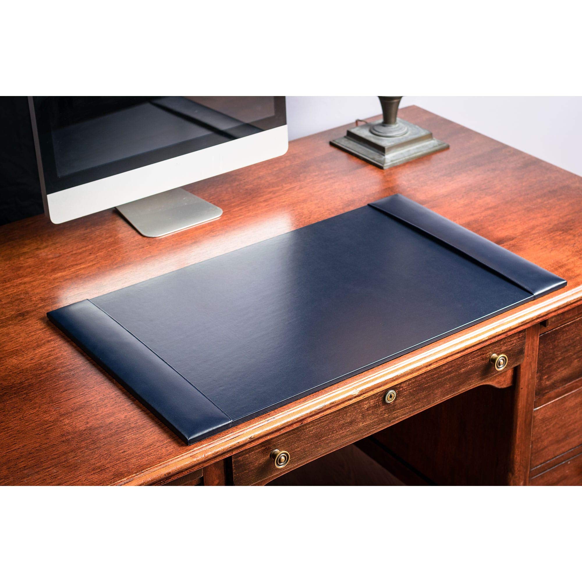 Premium DACASSO Bonded Leather Desk Blotter with Side Rails - 30