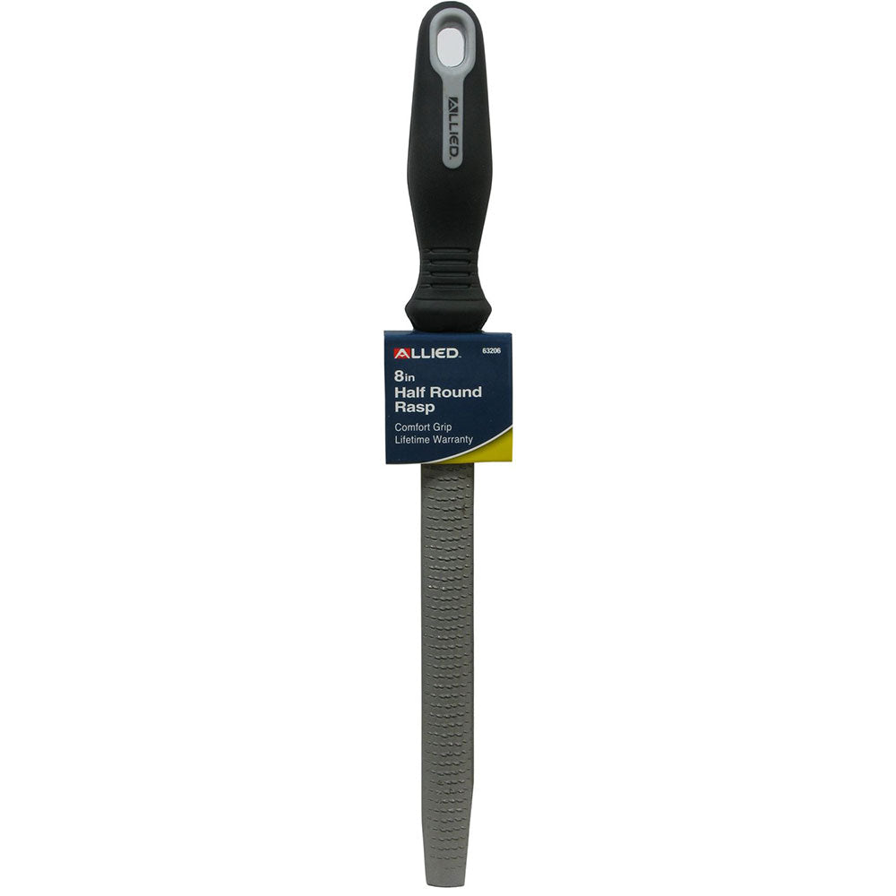 Allied 63206 8-Inch Half Round Rasp File with Wooden Handle - Perfect for Woodworking, Metalworking, and DIY Projects